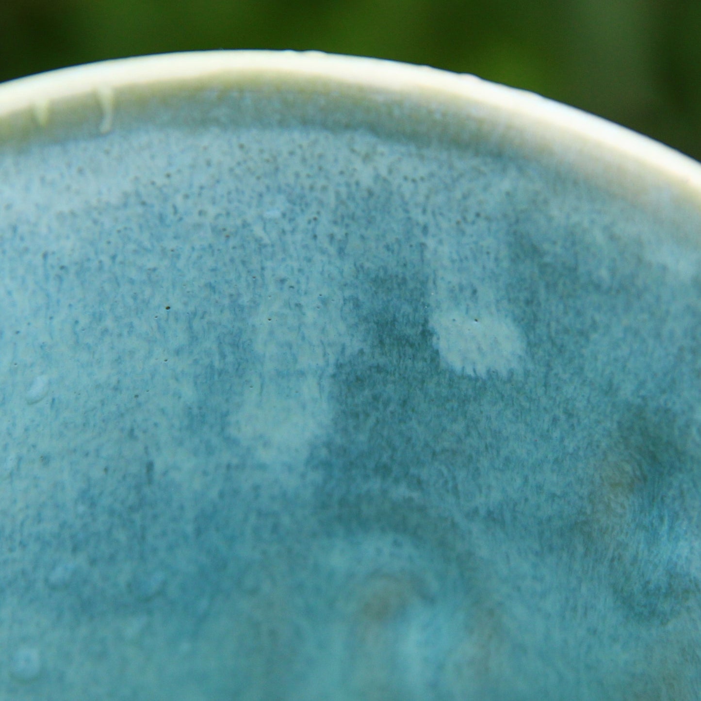Tasse "Fougères 3D" - Vert Turquoise lustré sur argile sable