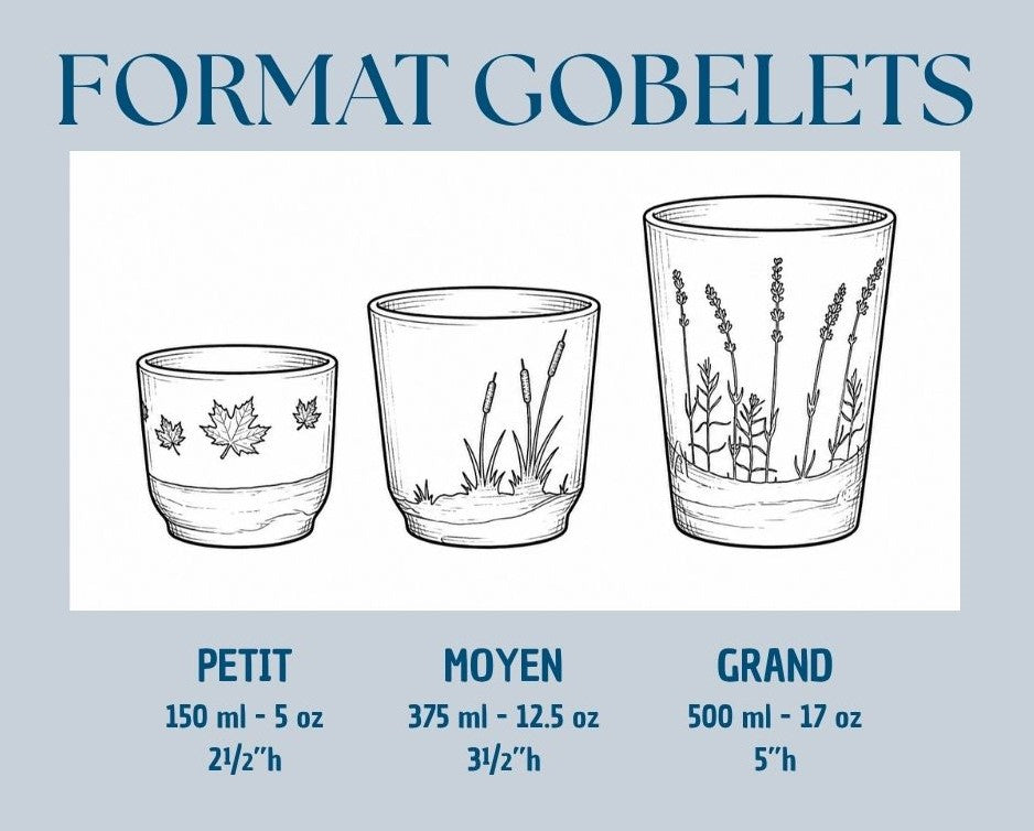 Gobelet "Bonsai" - MOYEN -  Bleu sarcelle satiné sur argile marbrée gris