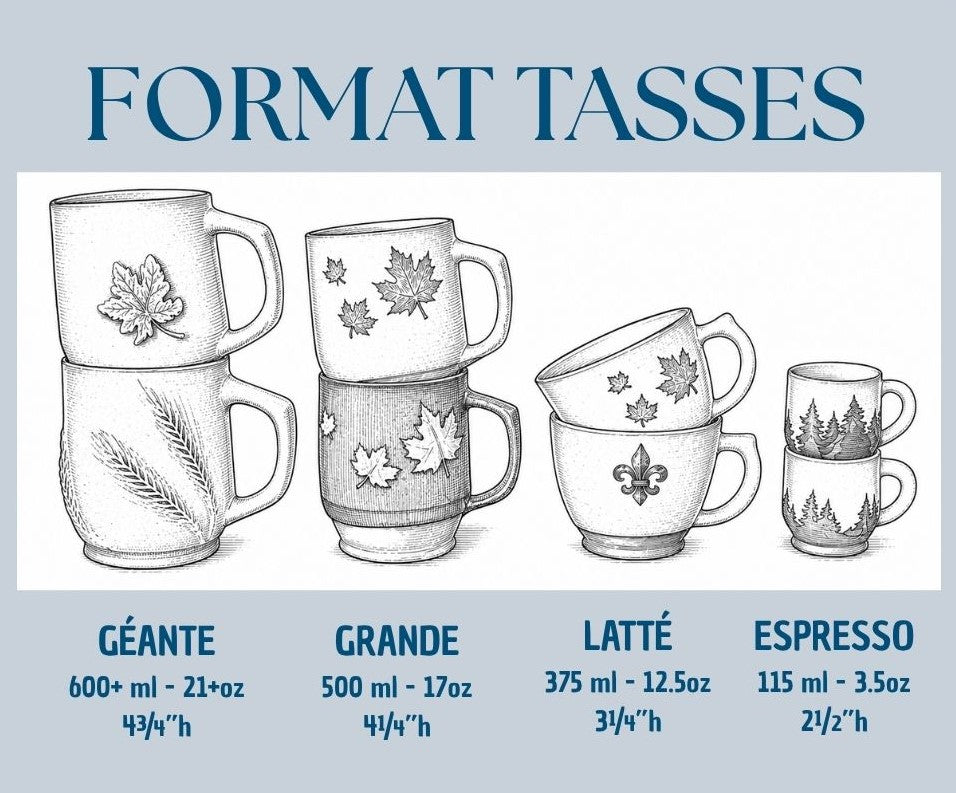 Tasse "Feuilles d'érable" - Bleu Alberta sur argile marbrée beige