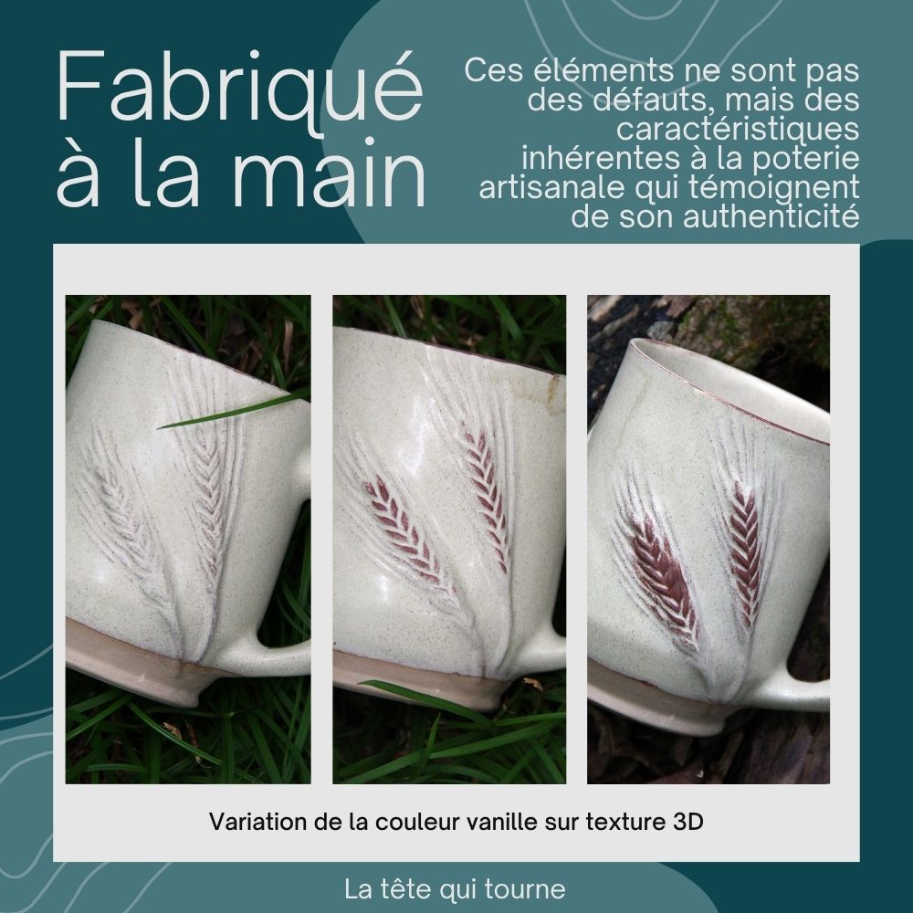 Tasse Géante "Érable 3D" - Vanille Satiné