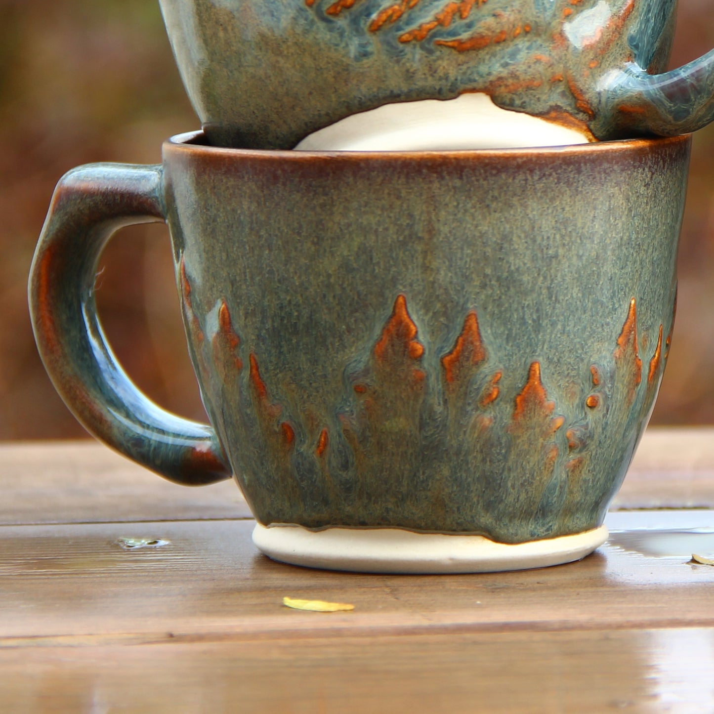 Tasse à latté "Sapins 3D" - Vert Cuivré