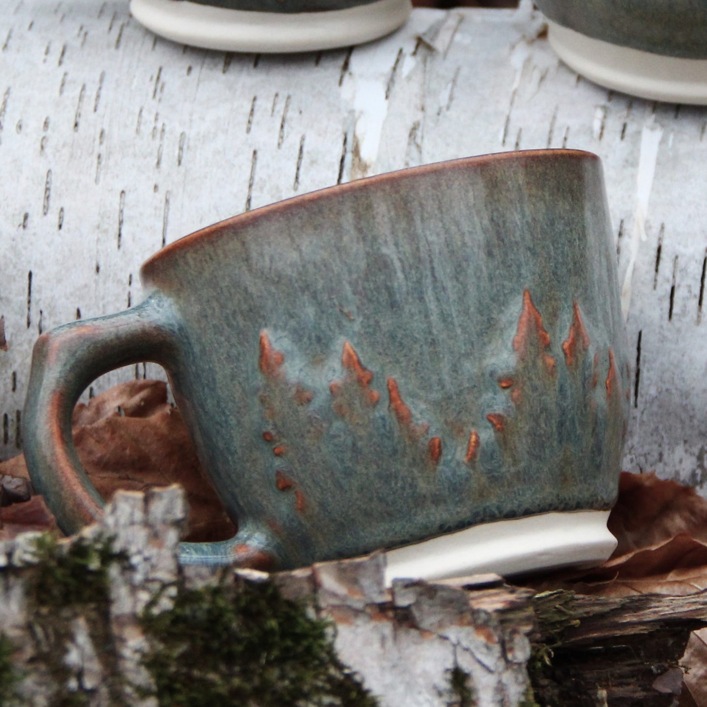 Tasse à latté "Sapins 3D" - Vert Cuivré