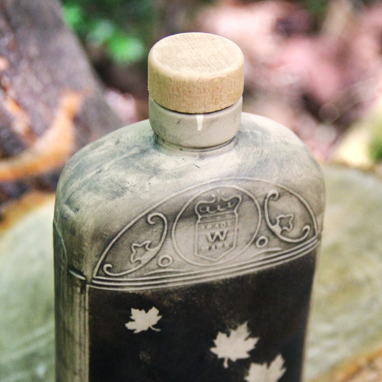 Bouteille Vintage - Flasque Whisky "Érable" - Argile Sable antiqué